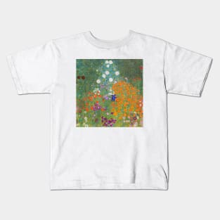 Gustav Klimt Flower Garden Famous Art Kids T-Shirt